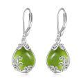 wholesale 925 Sterling Silver Teardrop Earrings Wholesale With Blue Gemstone And Scroll Design-0-33