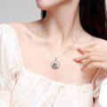 wholesale 925 Sterling Silver Wolf Head Circle Rope Chain Pendant Necklace s for Women-0-4