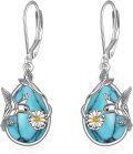 wholesale 925 Sterling Silver Hummingbird Earrings with Gemstones 13mm for Women Gifts-0-0