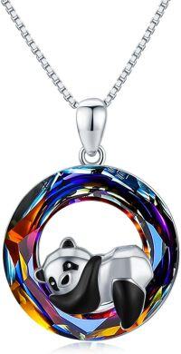 wholesale  Sterling Silver Emerald May Birthstone Necklace -Panda