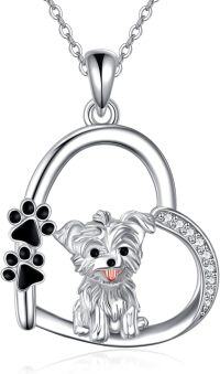 wholesale 925 Sterling Silver Puppy Paw Print Charm Necklace - Adorable Pet Lover Gift for Women-dog