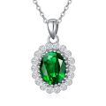 TOUPOP Sterling Silver Emerald Pendant Necklace Jewelry Gifts For Women-0-0