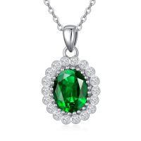 TOUPOP Sterling Silver Emerald Pendant Necklace Jewelry Gifts For Women-undefined