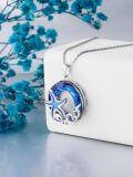 wholesale 925 Sterling Silver Blue Opal Sea Turtle Pendant Necklace for Women-0-4