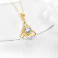 wholesale 14K Gold White Opal Heart Celtic Knot Triquetra Pendant Necklace for Women-0-8