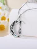 wholesale 925 Sterling Silver Crescent Moon Necklace Wholesale With Bat Pendant-0-4