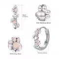 wholesale 925 Sterling Silver Pink Paw Print Huggie Hoop Earrings for Women - Small Animal Lover Gift Ideas-0-3