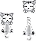 wholesale 925 Sterling Silver Hypoallergenic Cute Kitty Cat Stud Earrings for Sensitive Ears-0-0