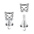 wholesale 925 Sterling Silver Hypoallergenic Cute Kitty Cat Stud Earrings for Sensitive Ears-0-0