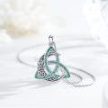 wholesale 925 Sterling Silver Turquoise Celtic Knot Pendant Necklaces for Women and Men-0-1