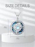 wholesale 925 Sterling Silver Blue Crystal Celtic Knot Compass Pendant Necklace for Men & Women-0-5