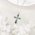 wholesale 925 Sterling Silver Abalone Shell Inlay Infinity Cross Pendant Necklace for Women and Men-0-3