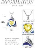 wholesale TOUPOP Celtic Birthstone Necklace For Women 925 Sterling Silver Trinity Knot Crystal Pendant Irish Jewelry Anniversary Birthday Gifts For Her Wife Girlfriend Mom Daughter -0-3