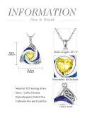 TOUPOP Sterling Silver Crystal Celtic Birthstone Trinity Knot Pendant Necklace-0-3