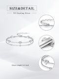 wholesale 925 Sterling Silver with 5A Cubic Zirconia April Birthstone Double Strand Heart Charm Bracelet for Women-0-5