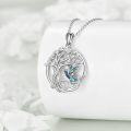 wholesale 925 Sterling Silver Hummingbird Tree of Life Pendant Necklace for Women Girls Gifts-0-1