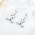 wholesale 925 Sterling Silver Crossed Hockey Sticks with Moonstones Leverback Drop Earrings for Women's  Ideas-0-3