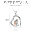 TOUPOP Sterling Silver Heart Sisters Pendant Necklace-0-3