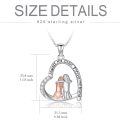 TOUPOP Sterling Silver Heart Sisters Pendant Necklace-0-3