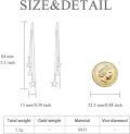 wholesale 925 Sterling Silver CZ Threader Earrings w/Star & Butterfly Charm Drops-0-2