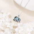 wholesale 925 Sterling Silver Natural Druzy Agate Elephant Shape Pendant Necklace for Women Girls  36cm Chain Length-0-3