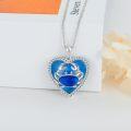 wholesale 925 Sterling Silver Heart-Shaped Blue Turquoise Crab Pendant Necklace for Women-0-3