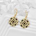 wholesale 925 Sterling Silver Black Enamel Celtic Knot Drop Earrings Irish  for Her-0-2