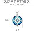wholesale 925 Sterling Silver Blue Crystal Compass Pendant Necklace for Women Girls -0-2