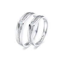 TOUPOP 10k/14k/18k/925 Silver Moissanite Couple Engagement Wedding Ring Sets-undefined