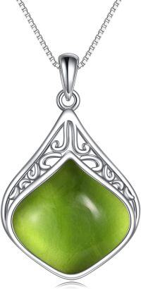 wholesale Sterling Silver Moonstone Lapis Larimar Moss Agate Teardrop Filigree Pendant-Olivine teardrop necklace
