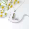 TOUPOP Silver Sunflower Urn Necklace-0-1