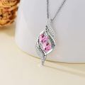 TOUPOP Sterling Silver & October Opal Infinity Necklace for Sister-0-3