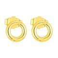 wholesale 14k Gold Polished Open Circle Stud Earrings For Women-0-0
