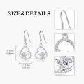 wholesale 925 Sterling Silver Hypoallergenic Heart-Shaped Cow Dangle Earrings with Cubic Zirconia Accents-0-4