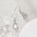 wholesale 925 Sterling Silver Celtic Pearl Drop Dangle Hook Earrings for Women - Valentines & Mothers Day Gift Ideas-0-3