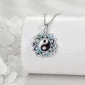 wholesale 925 Sterling Silver Yin Yang Lotus Pendant With Crystal Accents-0-3