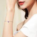 wholesale 925 Sterling Silver Blue Sandstone Moon Star Bracelet for Women Elegant Adjustable Celestial Jewelry Gift-0-3