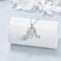 wholesale 925 Sterling Silver Metal Paw Print Initial M Pendant Necklace s for Women-0-3