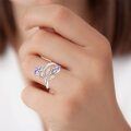 wholesale 925 Sterling Silver Leaf Ring with Birthstone Adjustable Wrap Promise Engagement Wedding Rings for Women-0-28