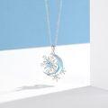wholesale 925 Sterling Silver Snowflake Moon Pendant Necklace s for Women-0-2