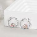 wholesale 925 Sterling Silver Lion Cub Hoop Earrings - Adorable Tiny  for Her-0-2