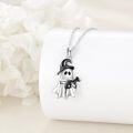 wholesale 925 Sterling Silver Black Cat & Ghost Charm Pendant Necklace for Women Girls Gifts Halloween Jewelry-0-1