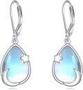 wholesale 925 Sterling Silver Teardrop Moonstone Star Drop Earrings-0-0