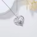 TOUPOP 14K Gold & Zircon Heart Necklace, Mother's Birthstone Jewelry Gift-0-4