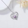 TOUPOP 14K Gold & Zircon Heart Necklace, Mother's Birthstone Jewelry Gift-0-4