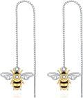 wholesale 925 Sterling Silver Bee Pull Through Earrings for Women-0-0