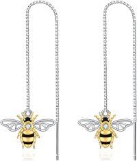 wholesale 925 Sterling Silver Bee Pull Through Earrings for Women-Bee