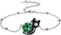 wholesale 14K Gold Pink Crystal Black Cat Pendant Necklace for Women Cats Lover-B-Black Cat 5