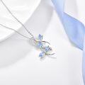 wholesale 925 Sterling Silver Blue Crystal Dragonfly Pendant Necklace with Extender Chain (34)-0-4