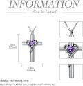wholesale TOUPOP Cross Urn Necklaces For Ashes Birthstone Cremation Jewelry 925 Sterling Silver Heart Cross Memorial Keepsake Funeral Jewelry For Women (with Funnel Filler) -0-5